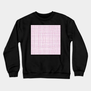 Vibrant deep pink and white organic textured check pattern Crewneck Sweatshirt